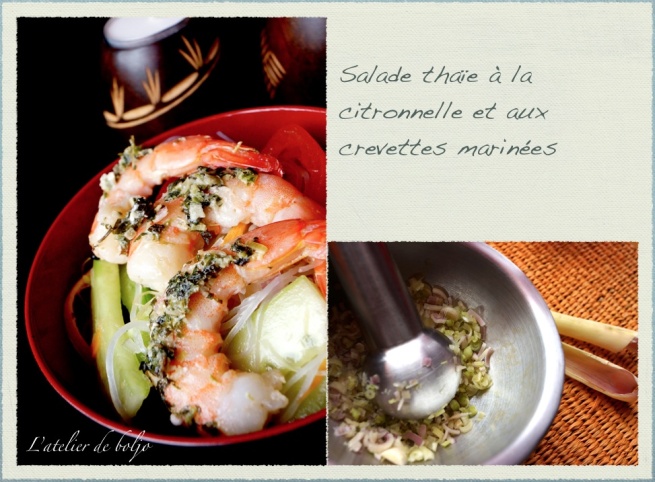Salade thaïe à la citronnelle et aux crevettes marinées 3