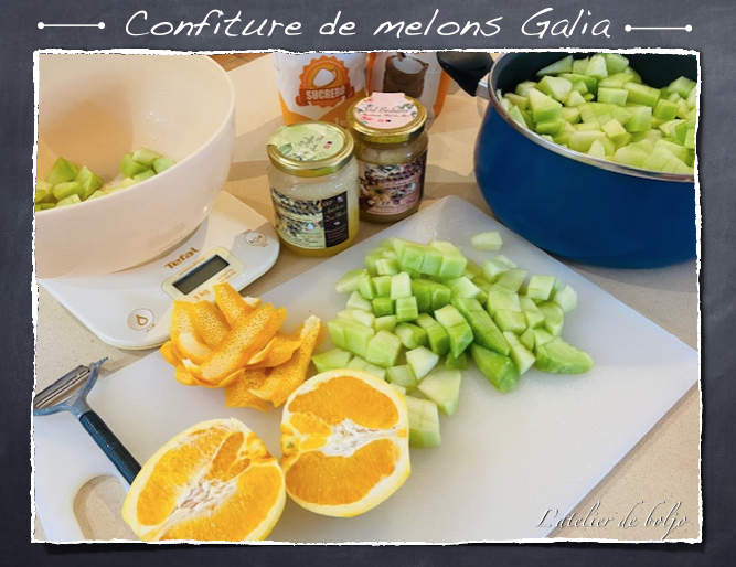 Confiture de melons Galia parfumée à l'orange et au gingembre